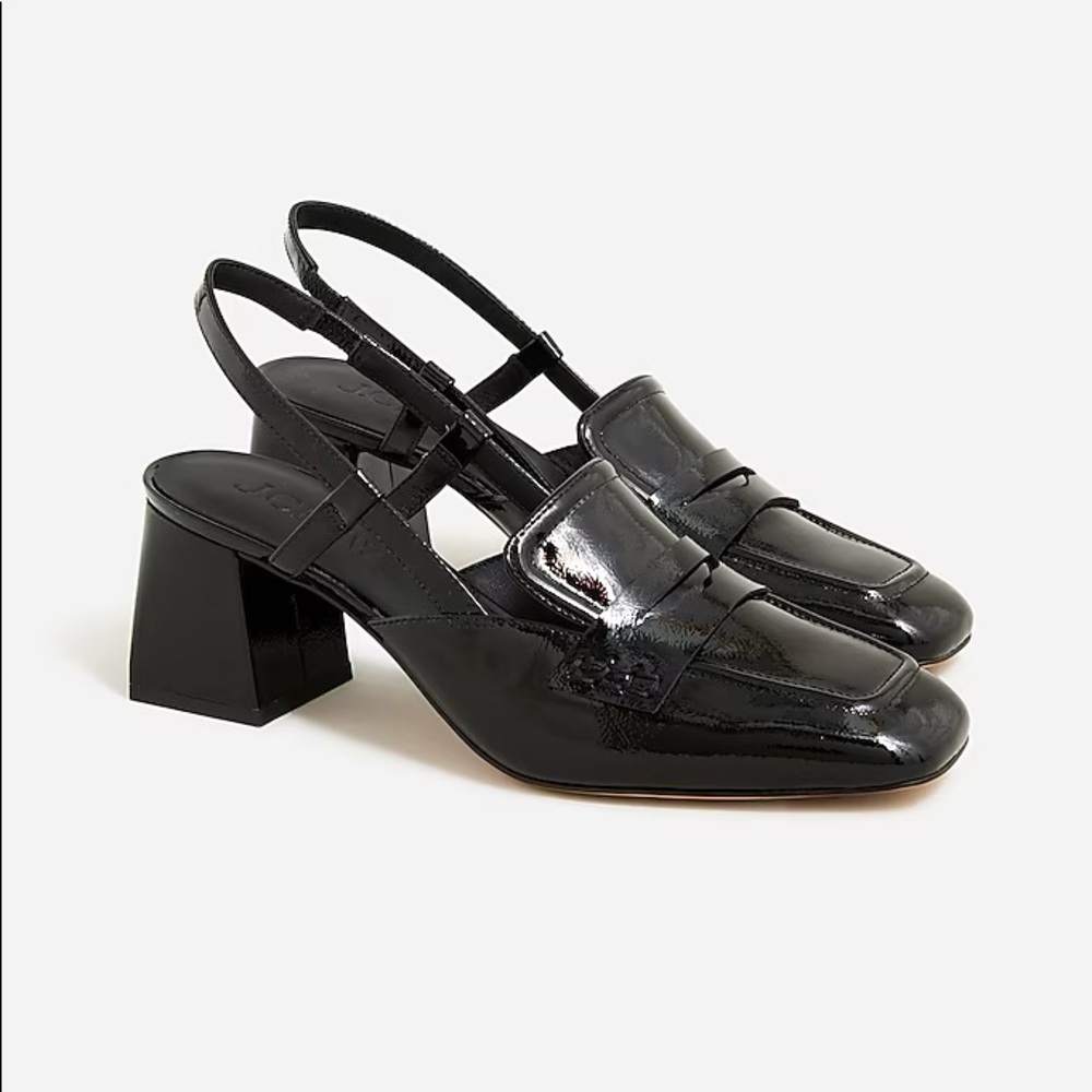 J. Crew Layne black slingback loafers size 8